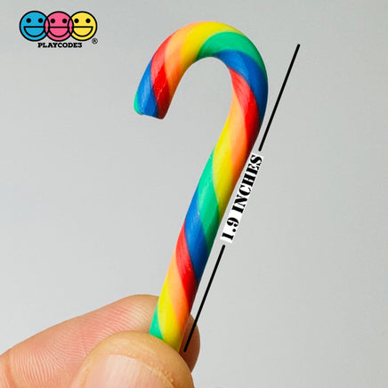 Candy Cane Rainbow Colors Swirl Fake Food Charm Resin Bake Cabochons 10 Pcs Playcode3 Llc
