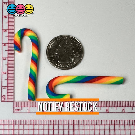 Candy Cane Rainbow Colors Swirl Fake Food Charm Resin Bake Cabochons 10 Pcs Playcode3 Llc
