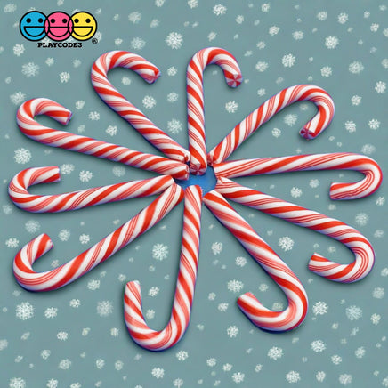 Candy Canes Realistic Christmas Theme Fake Charms Cabochons 3 Types To Choose 10 Pcs Charm