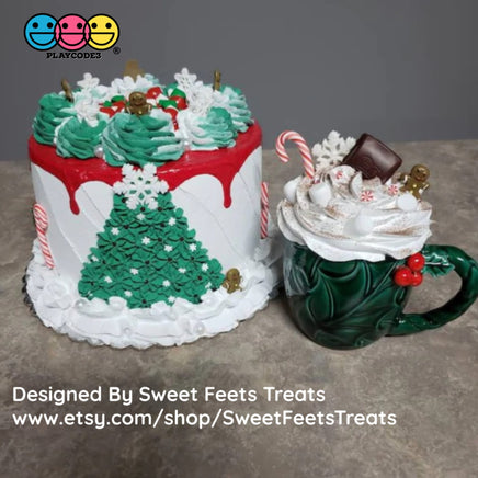 Candy Canes Realistic Christmas Theme Fake Charms Mini Cabochons 10 Pcs Charm