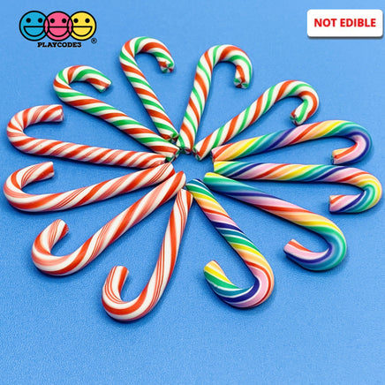 10Pcs 3D Candy Cane Charms 3 Types Charm