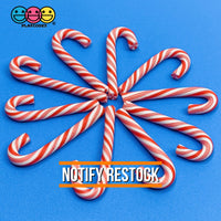 10Pcs 3D Candy Cane Charms 3 Types Peppermint-Red/white