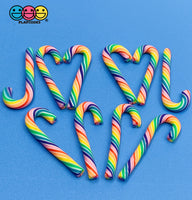 10Pcs 3D Candy Cane Charms 3 Types Rainbow