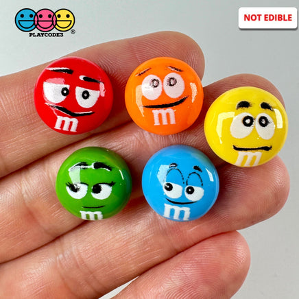 Fake Candy Chocolate Mm Kawaii Face Flatback Cabochons Decoden Charm 10 Pcs Playcode3 Llc