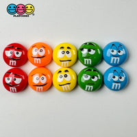 Fake Candy Chocolate Mm Kawaii Face Flatback Cabochons Decoden Charm 10 Pcs Playcode3 Llc