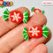 Candy Christmas Snowflake Wrapped Hard Fake Candies Red Green Flat Back Charms Cabochons 10 Pcs