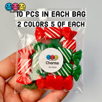 Candy Christmas Wrap Red Green Charm Fake Candies Flat Back Cabochons 2 Colors 10 Pcs Playcode3 Llc