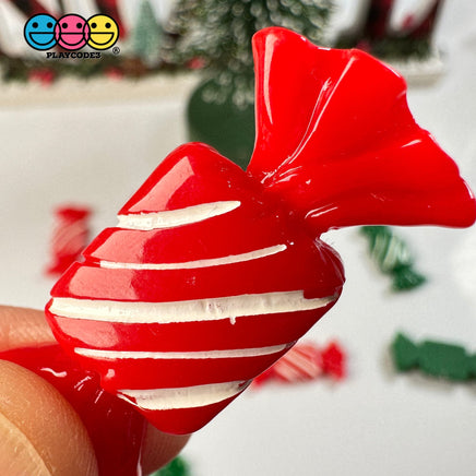 Candy Christmas Wrap Red Green Charm Fake Candies Flat Back Cabochons 2 Colors 10 Pcs Playcode3 Llc
