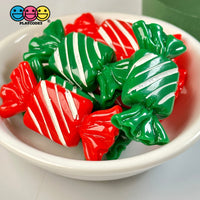 Candy Christmas Wrap Red Green Charm Fake Candies Flat Back Cabochons 2 Colors 10 Pcs Playcode3 Llc