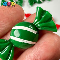 Candy Christmas Wrapped Hard Fake Candies Red Green Flat Back Charms Cabochons 2 Colors 10 Pcs