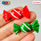 Candy Christmas Wrapped Hard Fake Candies Red Green Flat Back Charms Cabochons 2 Colors 10 Pcs