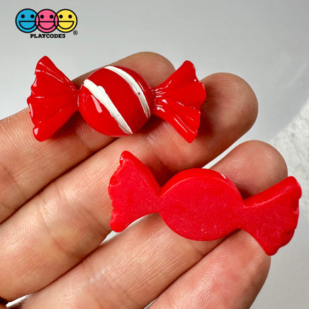 Candy Christmas Wrapped Hard Fake Candies Red Green Flat Back Charms Cabochons 2 Colors 10 Pcs