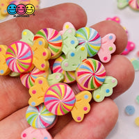 Candy Colorful Swirling Wrapped Hard Fake Candies Flatback Charms Cabochons 16 Pcs Charm