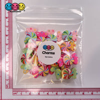 Candy Colorful Swirling Wrapped Hard Fake Candies Flatback Charms Cabochons 16 Pcs Charm