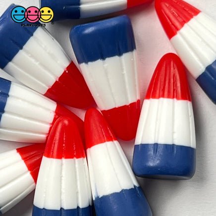 Candy Corn 4Th Of July Colors Fake Food Realistic Candies Charm Cabochons 10 Pcs