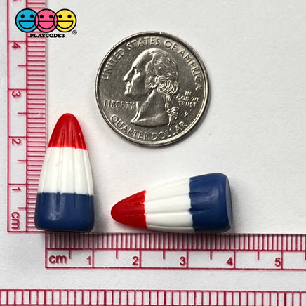 Candy Corn 4Th Of July Colors Fake Food Realistic Candies Charm Cabochons 10 Pcs