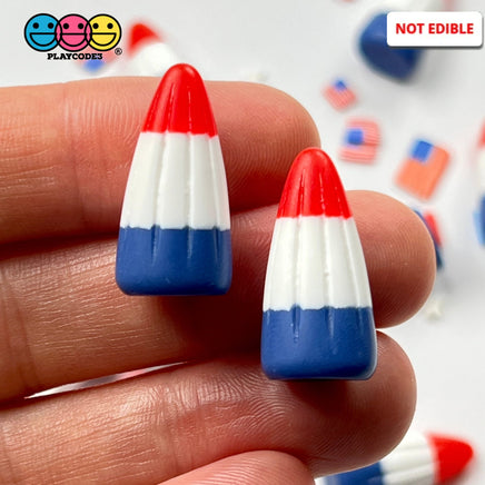 Candy Corn 4Th Of July Colors Fake Food Realistic Candies Charm Cabochons 10 Pcs