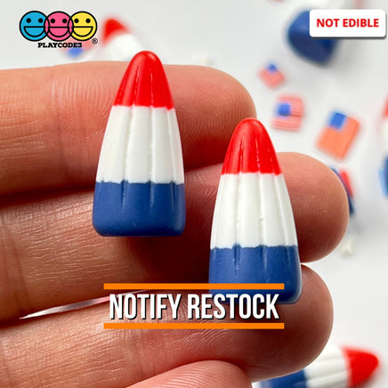 Candy Corn 4Th Of July Colors Fake Food Realistic Candies Charm Cabochons 10 Pcs