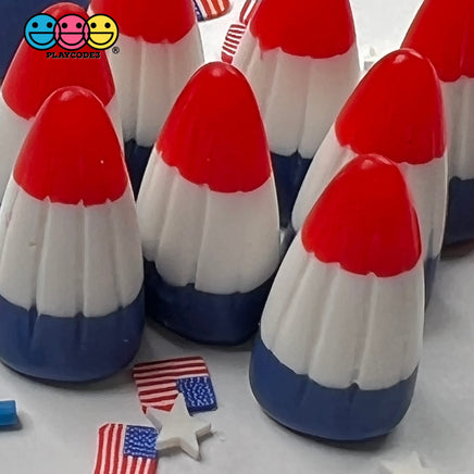 Candy Corn 4Th Of July Colors Fake Food Realistic Candies Charm Cabochons 10 Pcs