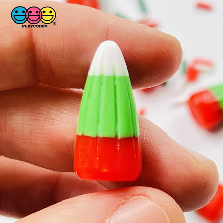 Candy Corn Christmas Colors Fake Food Realistic Candies Charm Cabochons 10 Pcs