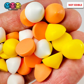 Candy Corn Colors Chocolate Chips Fake Food Realistic Charm Halloween Theme Cabochons 24 Pcs
