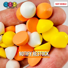Candy Corn Colors Chocolate Chips Fake Food Realistic Charm Halloween Theme Cabochons 24 Pcs