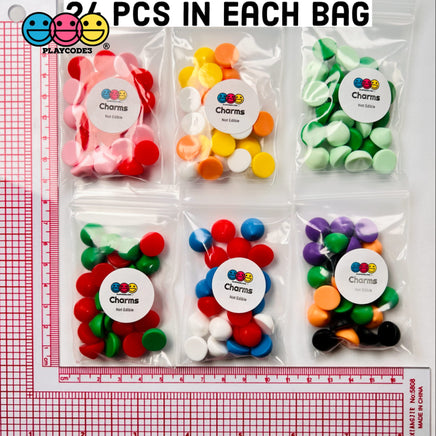 Cookie Chips Kisses Drops Multi Holiday Colors Fake Food Realistic Charm Cabochons 24 Pcs