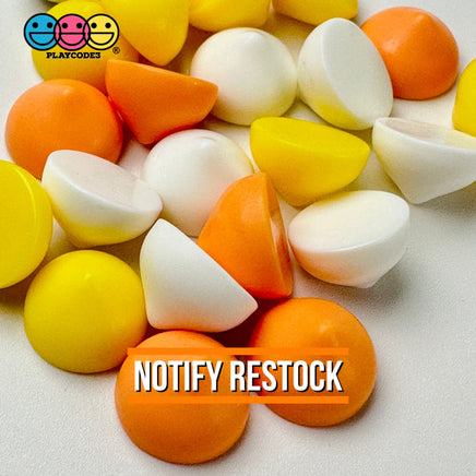 Candy Corn Colors Chocolate Chips Fake Food Realistic Charm Halloween Theme Cabochons 24 Pcs
