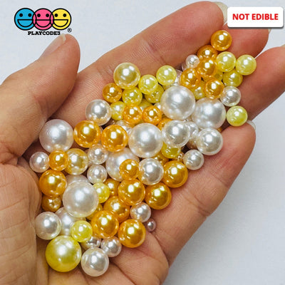 Candy Corn Pearl Acrylic Beads Mix – 10mm 8mm 6mm 4mm PLAYCODE3 LLC Bead