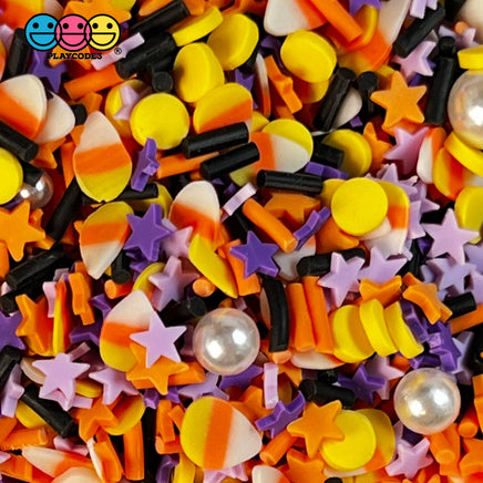 Candy Corn Star Pearl Celebration Halloween Mix Fimo Fake Polymer Clay Sprinkles Jimmies Funfetti 10