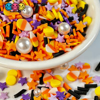 Candy Corn Star Pearl Celebration Halloween Mix Fimo Fake Polymer Clay Sprinkles Jimmies Funfetti