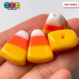 Candy Corn With Holes Fake Food Realistic Jewelry Charm Halloween Cabochons 10 Pcs