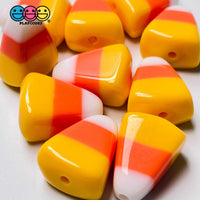 Candy Corn With Holes Fake Food Realistic Jewelry Charm Halloween Cabochons 10 Pcs