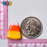 Candy Corn With Holes Fake Food Realistic Jewelry Charm Halloween Cabochons 10 Pcs