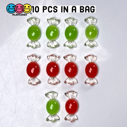 Candy Hard Mini Translucent Charm Christmas Multi Color Mix Charms Cabochons 10 Pcs