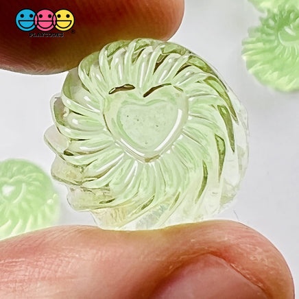 Candy Jell-O Swirl Shape Heart Top Fake Hard Candies 3 Colors Cabochons 20 Pcs Charm