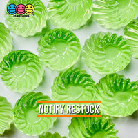 Candy Jell-O Swirl Shape Heart Top Fake Hard Candies 3 Colors Cabochons 20 Pcs Green Charm