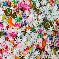 Candy Land Christmas Holiday Peppermint Swirls Winter Fake Clay Sprinkles Decoden Fimo Jimmies 10
