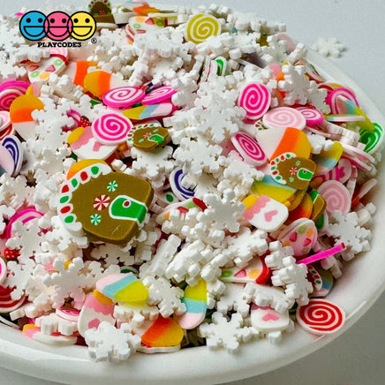 Candy Land Christmas Holiday Peppermint Swirls Winter Fake Clay Sprinkles Decoden Fimo Jimmies