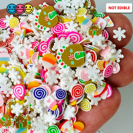 Candy Land Christmas Holiday Peppermint Swirls Winter Fake Clay Sprinkles Decoden Fimo Jimmies