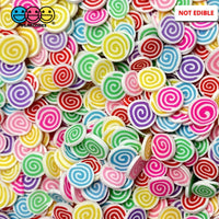 Candy Pinwheel Swirl Multi Color Fimo Slices Fake Clay Sprinkles Decoden Jimmies 20 Grams Sprinkle