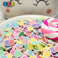 Candy Pinwheel Swirl Multi Color Fimo Slices Fake Clay Sprinkles Decoden Jimmies Sprinkle