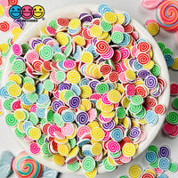 Candy Pinwheel Swirl Multi Color Fimo Slices Fake Clay Sprinkles Decoden Jimmies Sprinkle