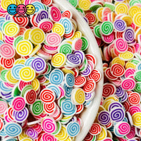 Candy Pinwheel Swirl Multi Color Fimo Slices Fake Clay Sprinkles Decoden Jimmies Sprinkle