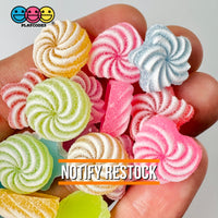 Candy Sugar Coated Swirls Fake Candies Multi Colors Shapes Flatback Not Edible Charm Cabochons 18