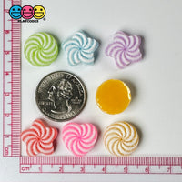 Candy Sugar Coated Swirls Fake Candies Multi Colors Shapes Flatback Not Edible Charm Cabochons 18