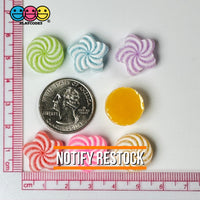 Candy Sugar Coated Swirls Fake Candies Multi Colors Shapes Flatback Not Edible Charm Cabochons 18