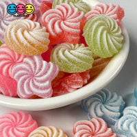 Candy Sugar Coated Swirls Fake Candies Multi Colors Shapes Flatback Not Edible Charm Cabochons 18