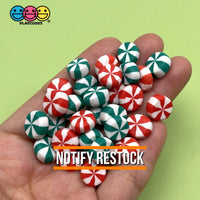 Candy Swirl Peppermint Mints Mix Christmas Theme Charms Fake Polymer Clay Candies Decoden 2 Choices