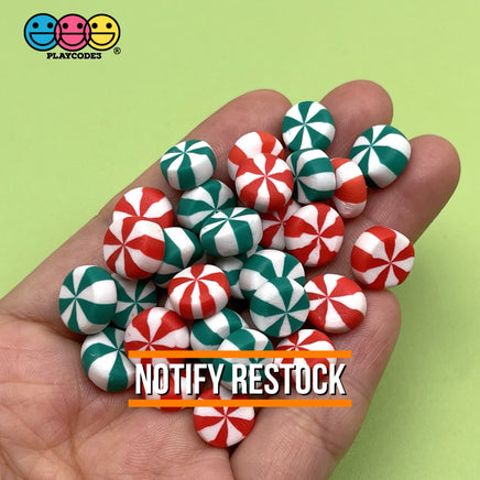 Candy Swirl Peppermint Mints Mix Christmas Theme Charms Fake Polymer Clay Candies Decoden 2 Choices